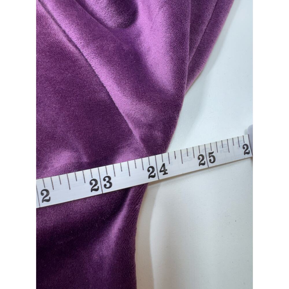 Pure Jill Velour Hoodie Medium Plum Purple Velvet Sz Medium Casual Oversized - Picture 7 of 9